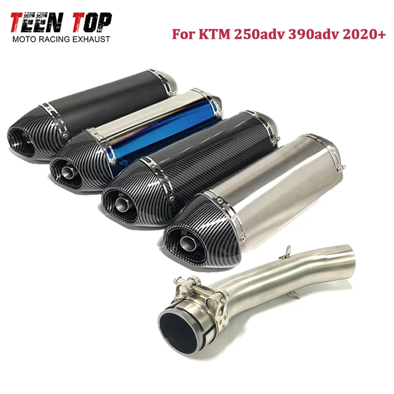 

250adv Motorcycle Slip-on Exhaust For KTM 250 390 Adventure Exhaust Muffler 2020+ 51mm 390adv Escape Moto Middle Pipe Silencieux