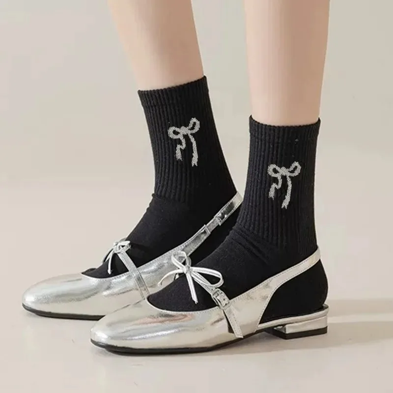 1-5 أزواج منتصف العجل الجوارب للرجال النساء الرياضة في الهواء الطلق ارتداء القوس إلكتروني تصميم لينة تنفس الكاحل الجوارب جوارب جميع الفصول #2