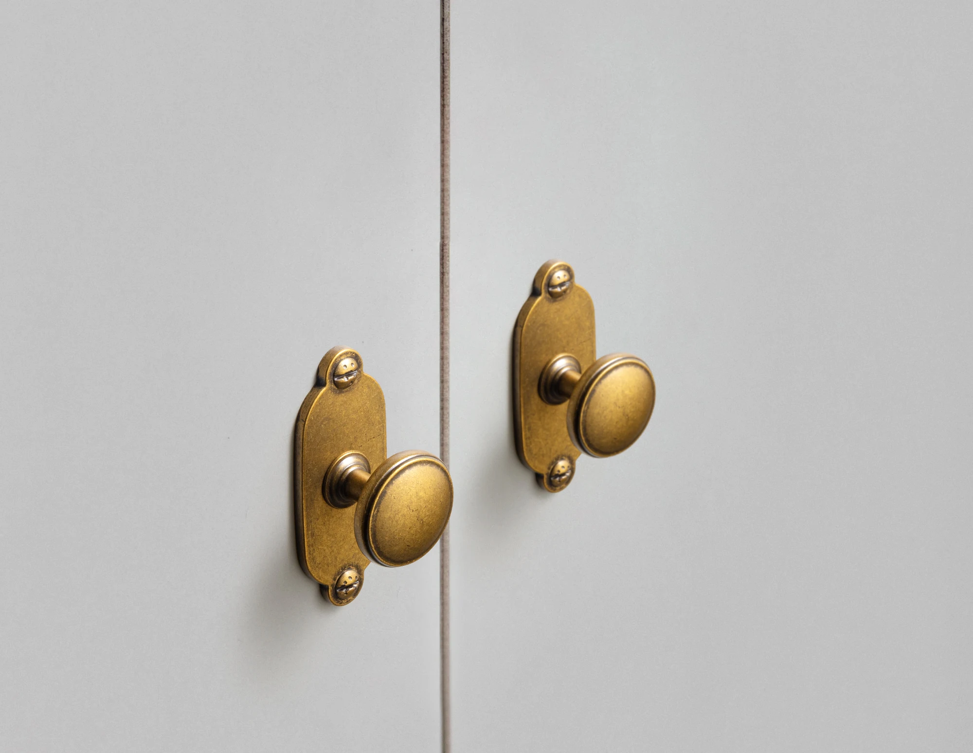 

Goo-Ki Antique Brass Zinc Alloy Cabinet Knob with Backplate - Single Hole Center Cabinet Pull Hardware for Bedroom, Kitchen