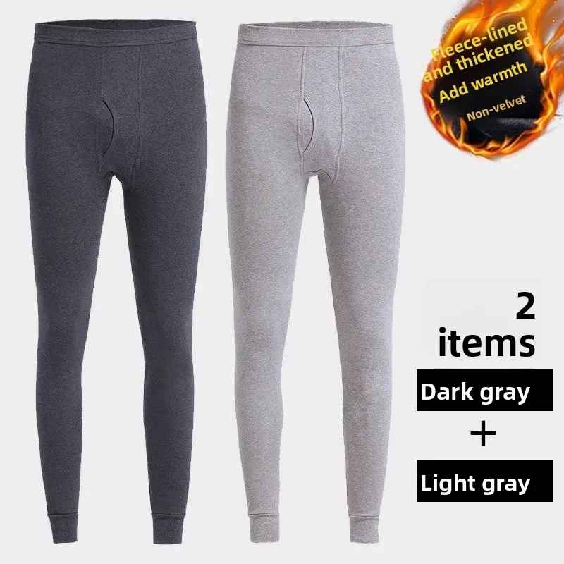 Thiened Fce الرجال الشتاء سراويل تقليدية العزل الحراري عدم الانزلاق المخملية الدافئة سليم صالح السراويل الطويلة ألياف البوليستر