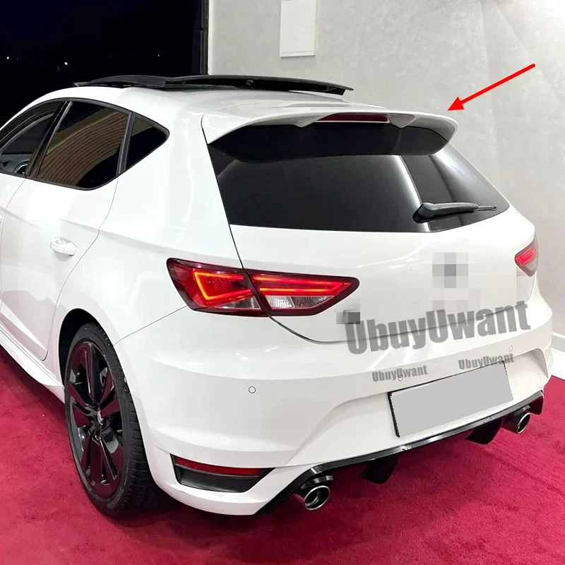 For Volkswagen Seat LEON MK3 5F FR Style Hatchback Spoiler 2012 - 2020 Rear Roof Lip Spoiler Car Tail Wing Decoration view 4