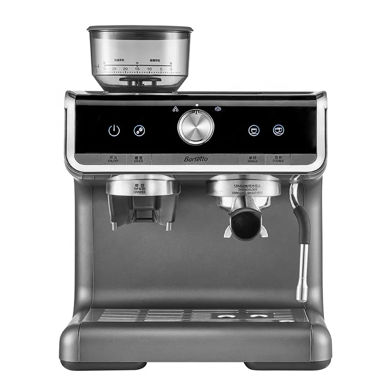 Original New Italian Barsetto Commercial Electric Coffee Maker Portable Semi Automatic Mini Espresso Coffee Machine with Grinder new arrival grinding small machine stainless steel electric automatic coffee grinder for sale