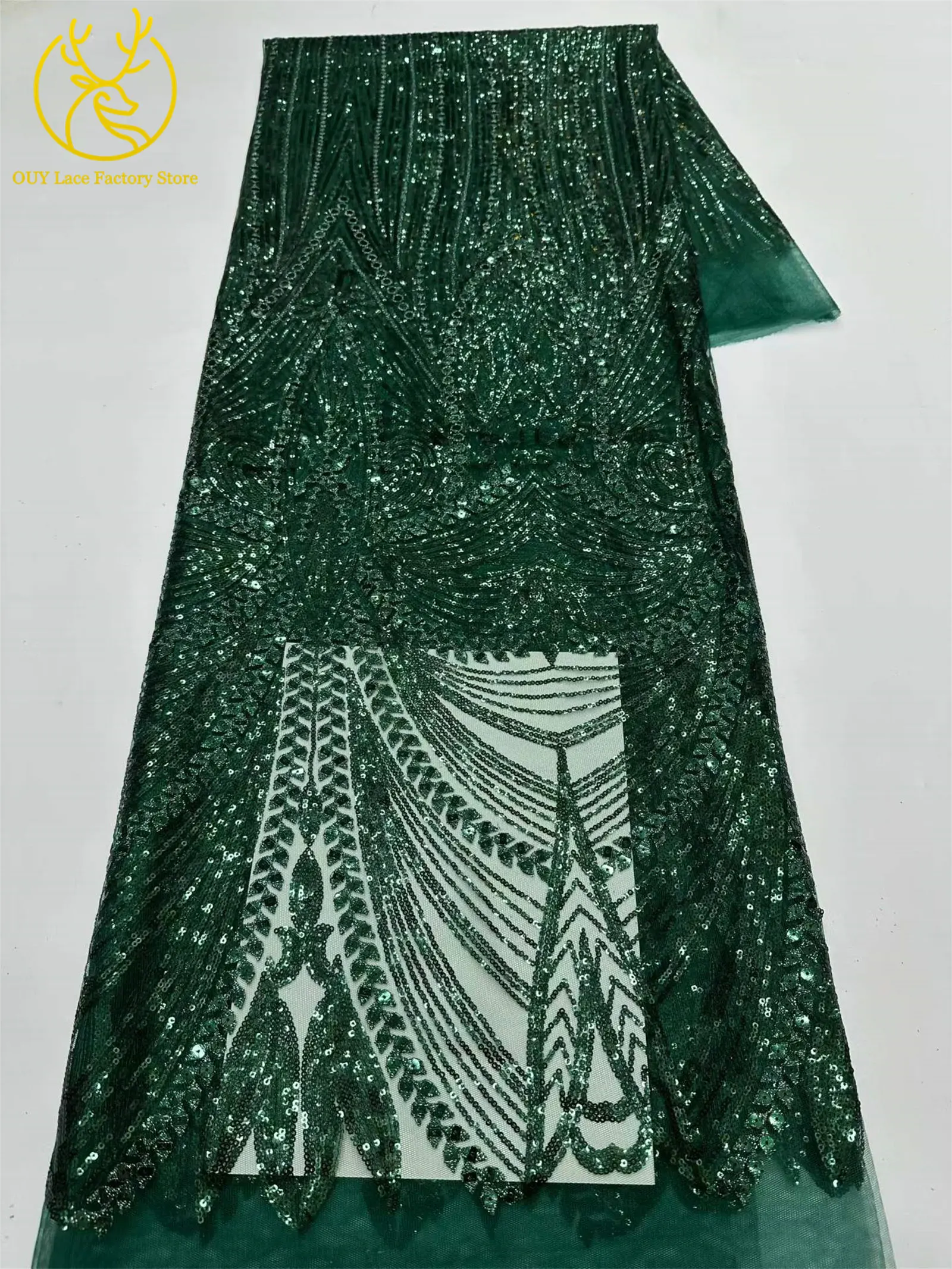 5 Yards Afrikanischer Spitzenstoff 2026 Hochwertige Französische Pailletten Perlenbesetzter Tüll Hochwertiges Nigerianisches Partykleid für Damen Hochzeitskleid – Detail 6