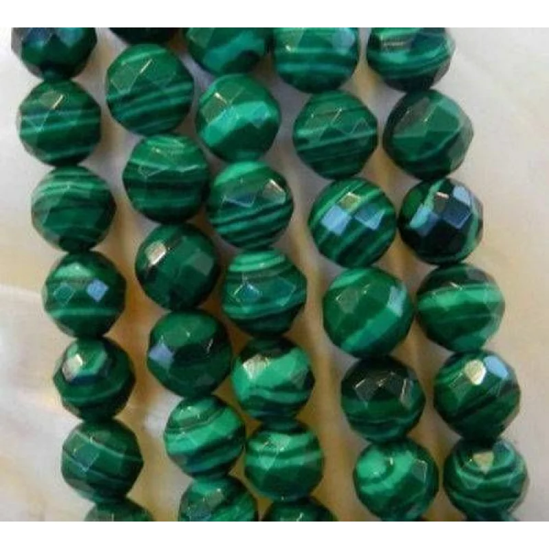 8Mm Faceted Green M… - image