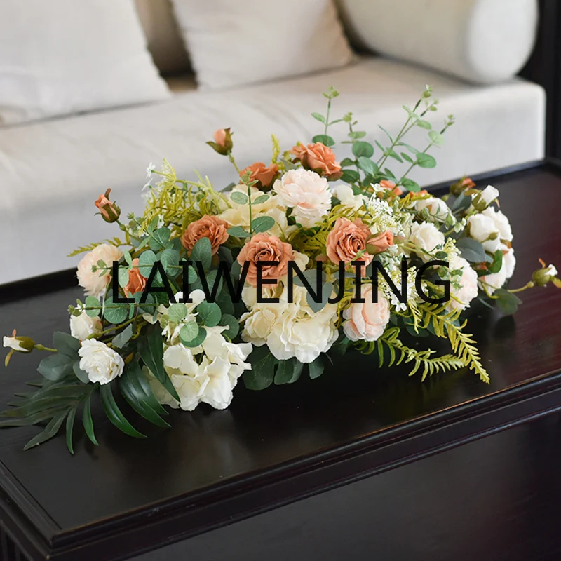 

High-End Conference Table Artificial Flower Long Table Office Hotel Restaurant Decoration Floriculture