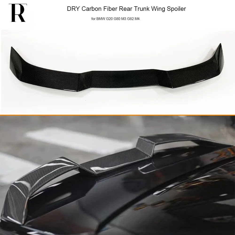 V Style Dry Carbon Fiber Rear Trunk Lip Wing Spoiler for BMW G20 320 330 G80 M3 G82 M4