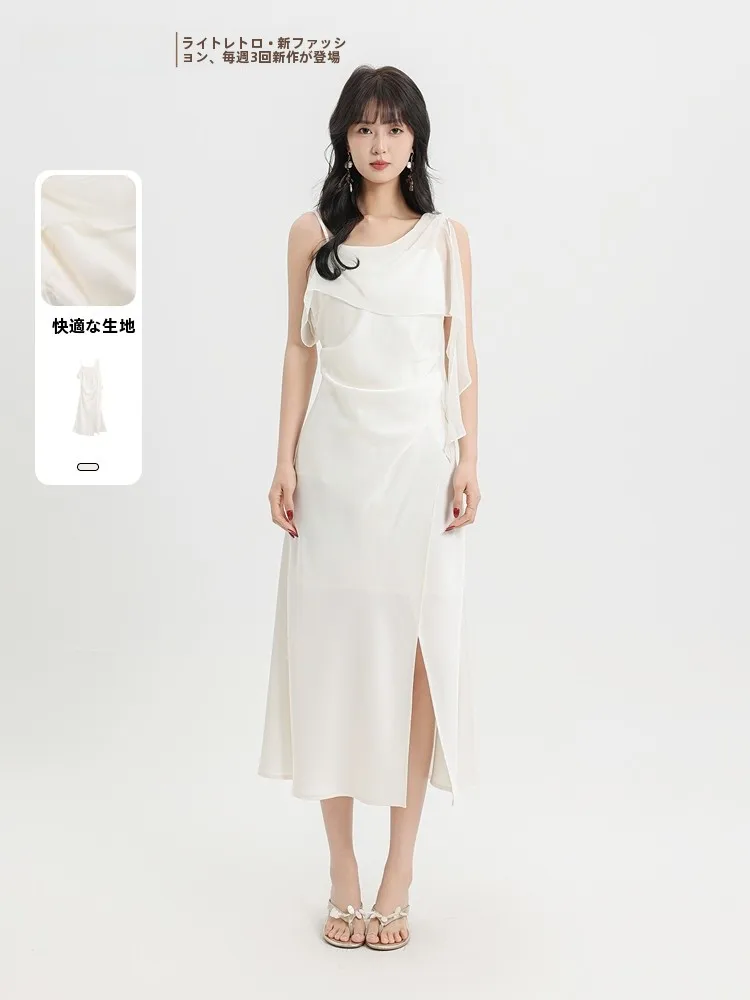 Fashionable A-Line Dress Summer New Arrival Korean Design Memory's Start Standard Fit Polyester Fiber Outdoor City Commute Da...