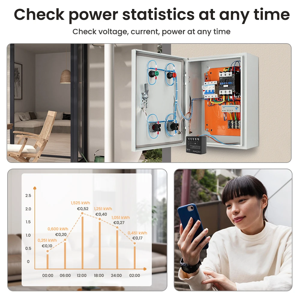 AVATTO Tuya WiFi 6-mini slimme energiemetermodule met vermogensmonitoring Metering Exportgegevens Ondersteuning Alexa Google Home Alice