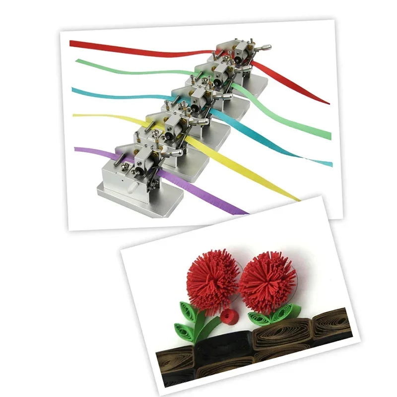 ماكينة لف الورق اليدوية ذاتية الصنع أدوات صنع الزهور ماكينة شرابة فنية لفة قطع ملونة مصنوعة يدويًا #6