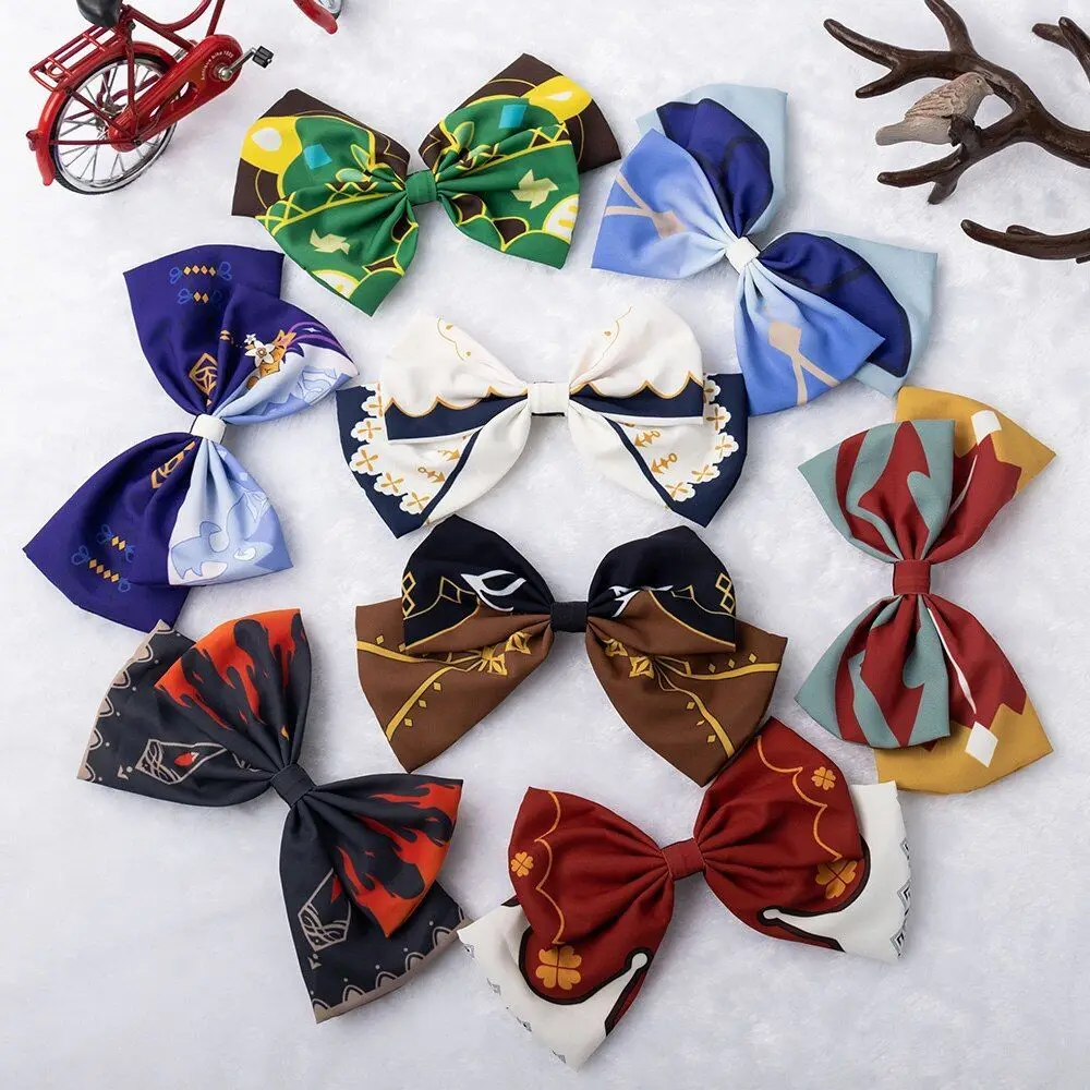 Game Impact Kazuha Big Bow Hair Clips Barrettes Bow Knotted Long Ribbon Chiffon Hairpin for Girls Hair Accessories Hairband