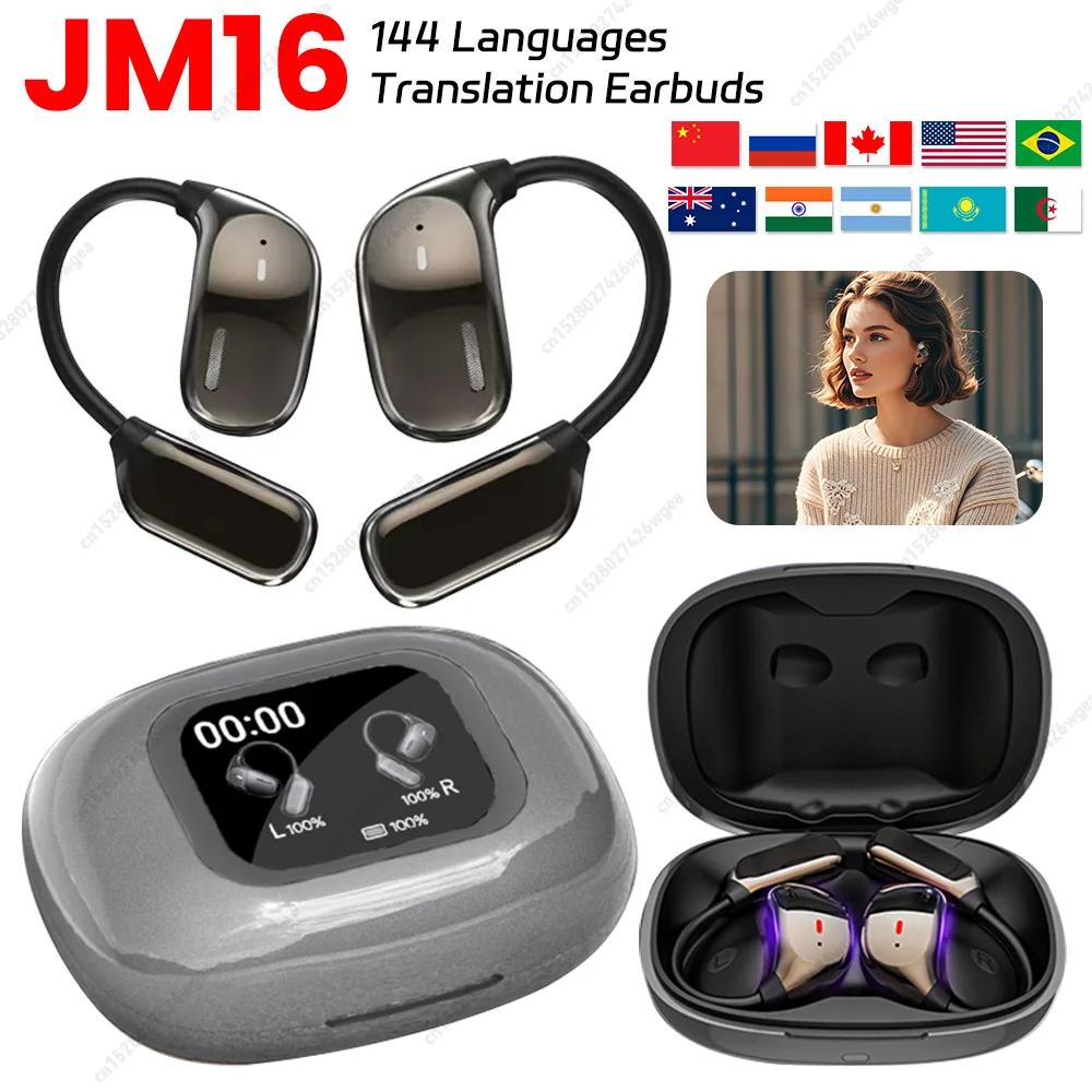 

144 языка-переводчик, Bluetooth-наушники, наушники с искусственным интеллектом в реальном времени, беспроводные наушники для перевода, наушники-вкладыши