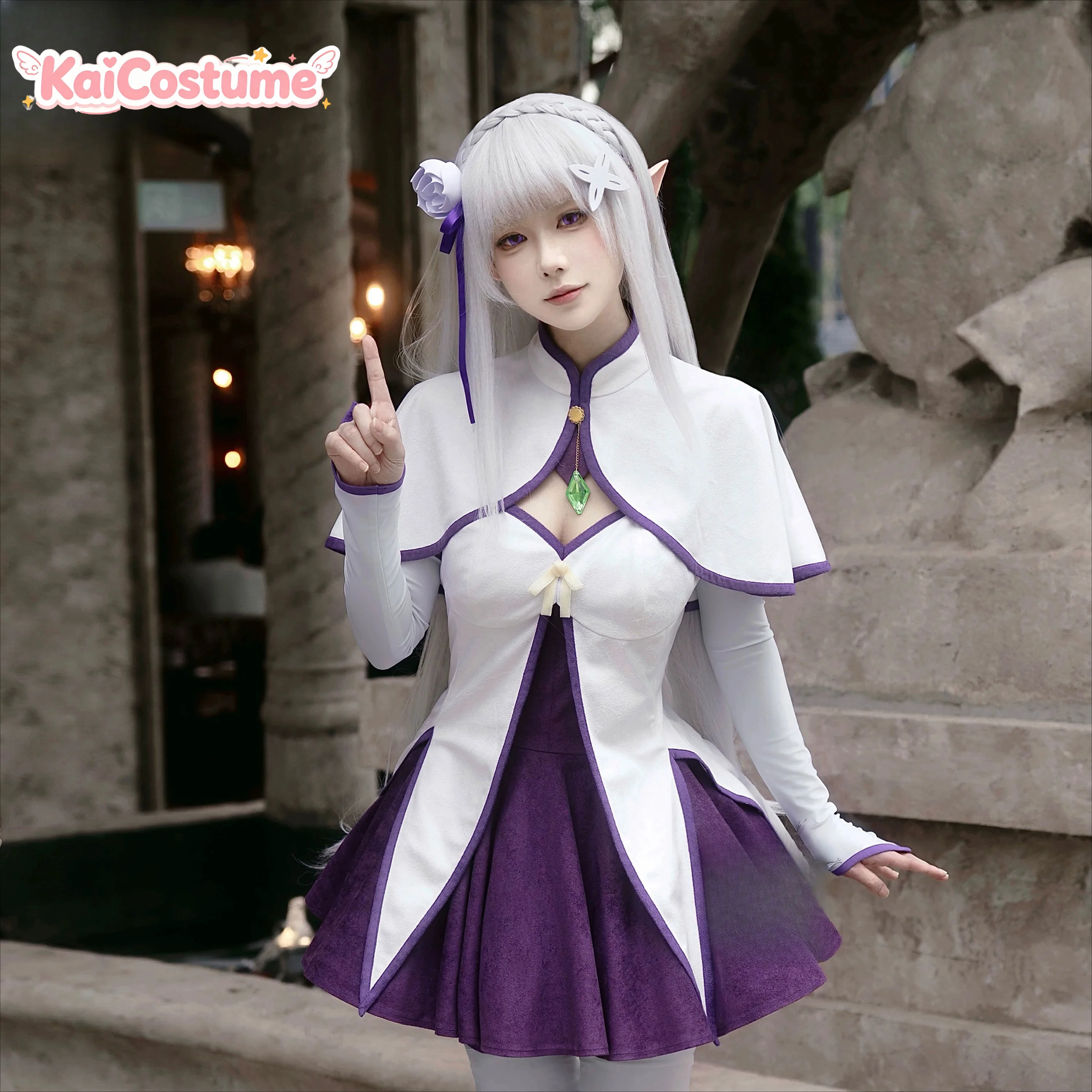 Disfraz de cosplay de Emilia W - Anime Cosplay Re Zero reseña y precio