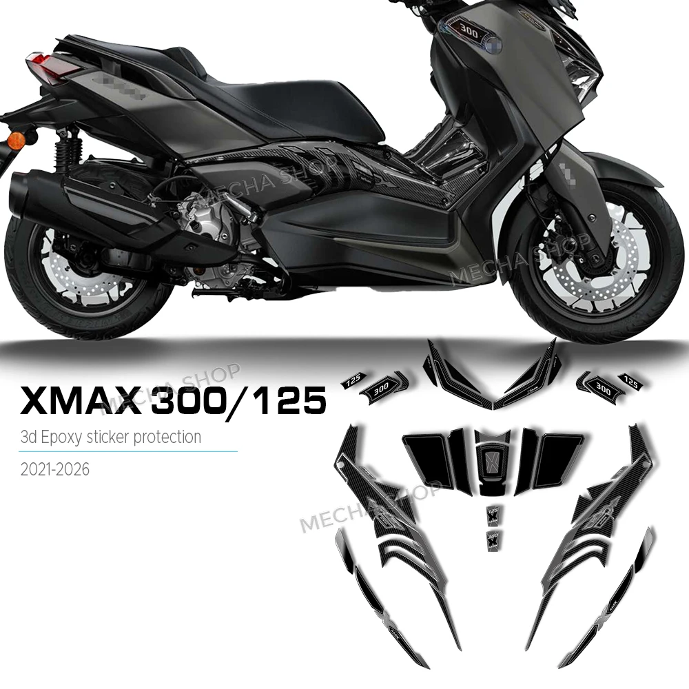 

xmax300 2025 Tank Pad Sticker Motorcycle Accessories For XMAX 300 XMAX125 2023-2026 Fuel Tank Protection 3D Gel Decals
