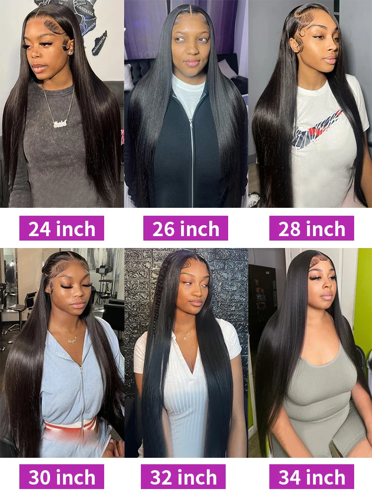 40 Inch Bone Straight Human Hair Lace Frontal Wigs Brazilian 13x4 13x6 Hd Lace Front Human Hair Wigs For Women Pre Plucked 250%