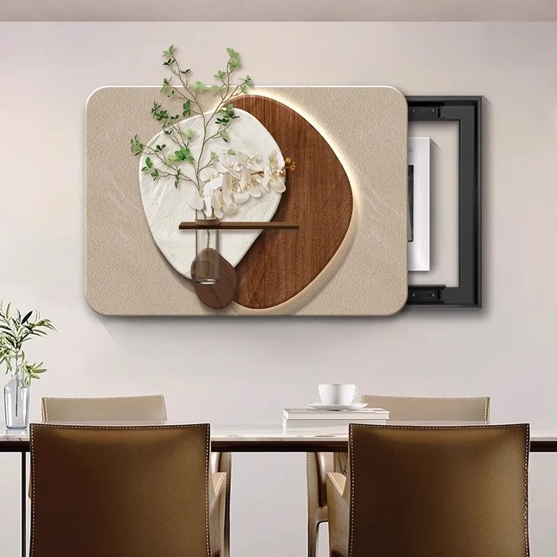 Minimalist Hydroponic Plant Sandstone Decorative Painting - High-End Cover Art for Electrical Box & Switch Panel