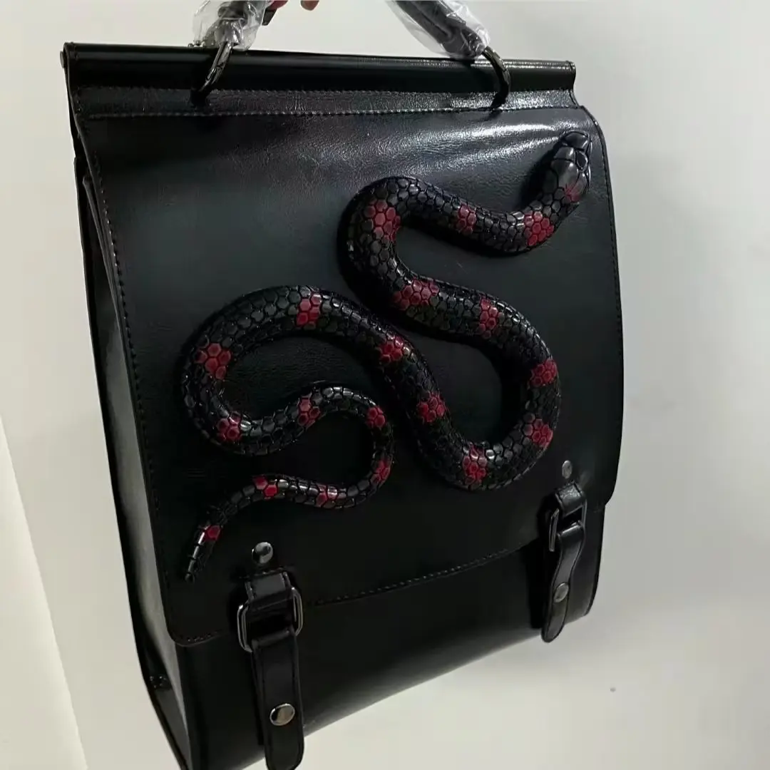 

Original Designer Brand Cowhide Three-dimensional Snake Leather Computer Backpack Schoolbags for Women and Men
