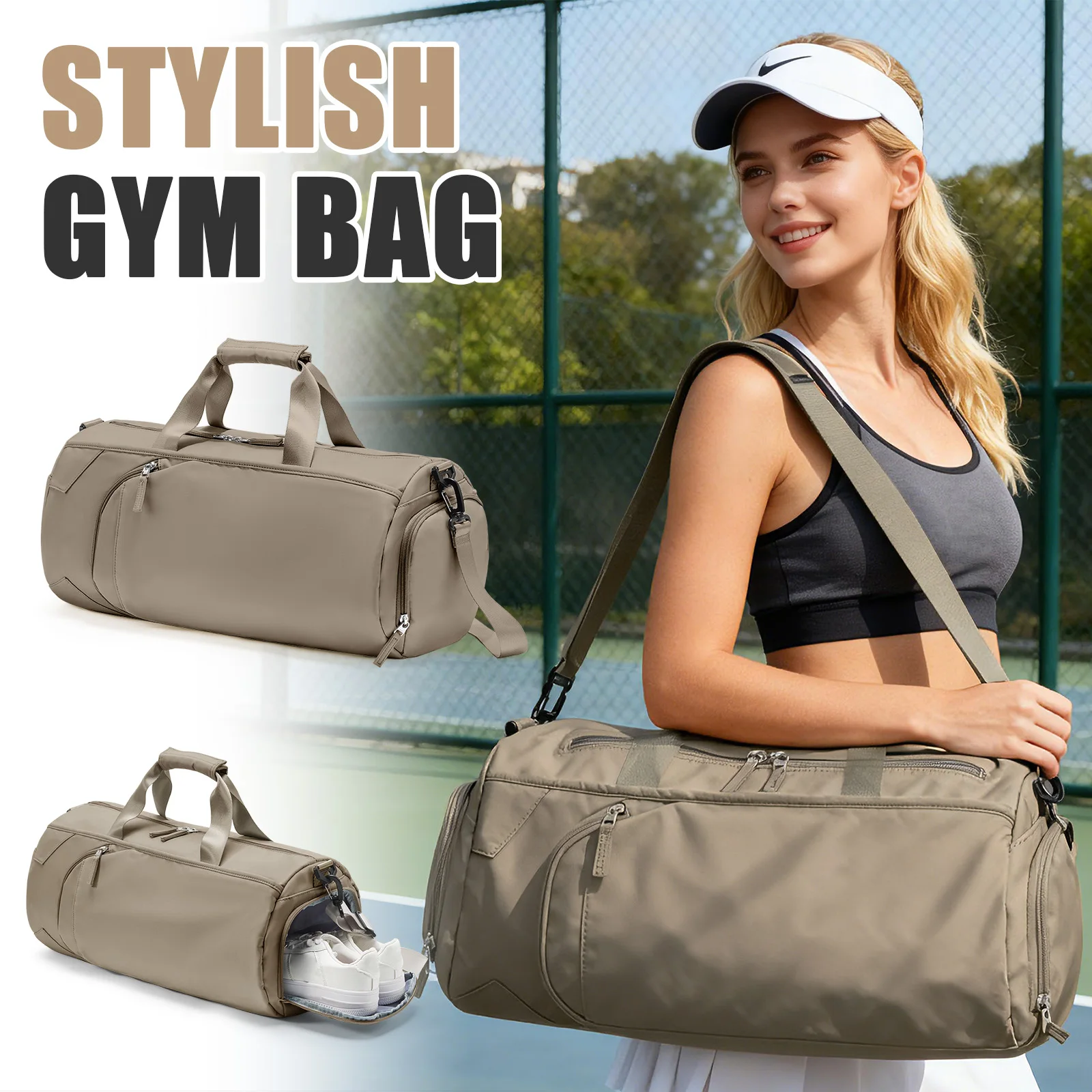 

Gym Bag for Women Men with Shoe & Wet Compartment - Sea Bag for Travel, Sports, Fitness and Workout Sports Bag for Men and Women