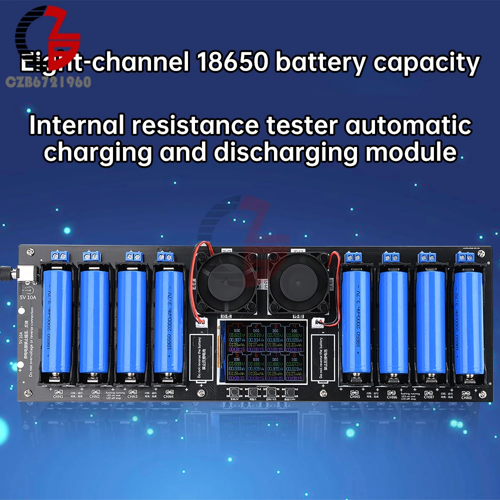 2/4/8 Channels 18650 Lithium Battery Capacity Tester MAh MWh Digital Battery Internal Resistance Tester Power Detector Module