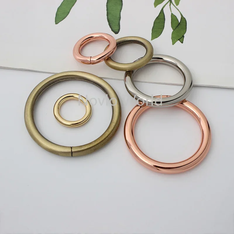 50 stück 7 farben 6 größen 13-16-19-25-32-38mm rose gold O ringe für DIY leder taschen schließen runde ring geldbörse zubehör