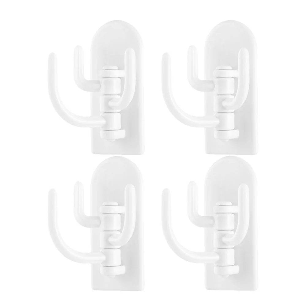 4個入り 頑丈なプラスチック製ドアフック 回転式 キッチン吊り下げオーガナイザー キャビネット収納ホルダー クローゼット用ドアフック