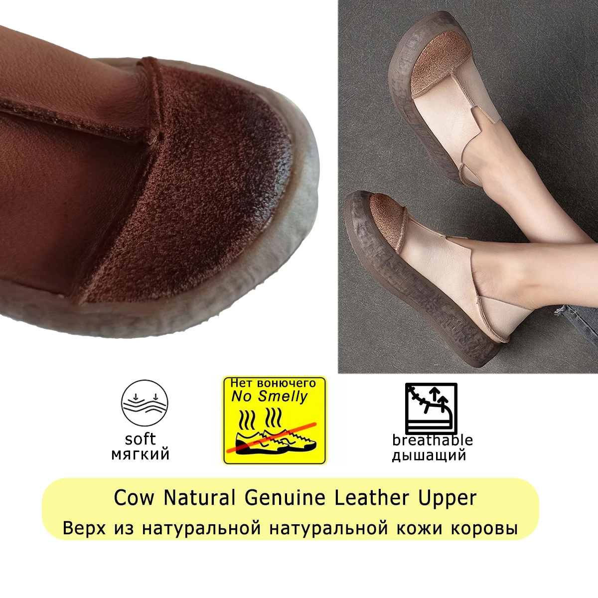 Koznoy Ergonomic Shoes 4cm Ethnic Woman Comfy Retro Suede Natural Cow Genuine Leather Autumn Soft Flats Leisure Loafer Slip On