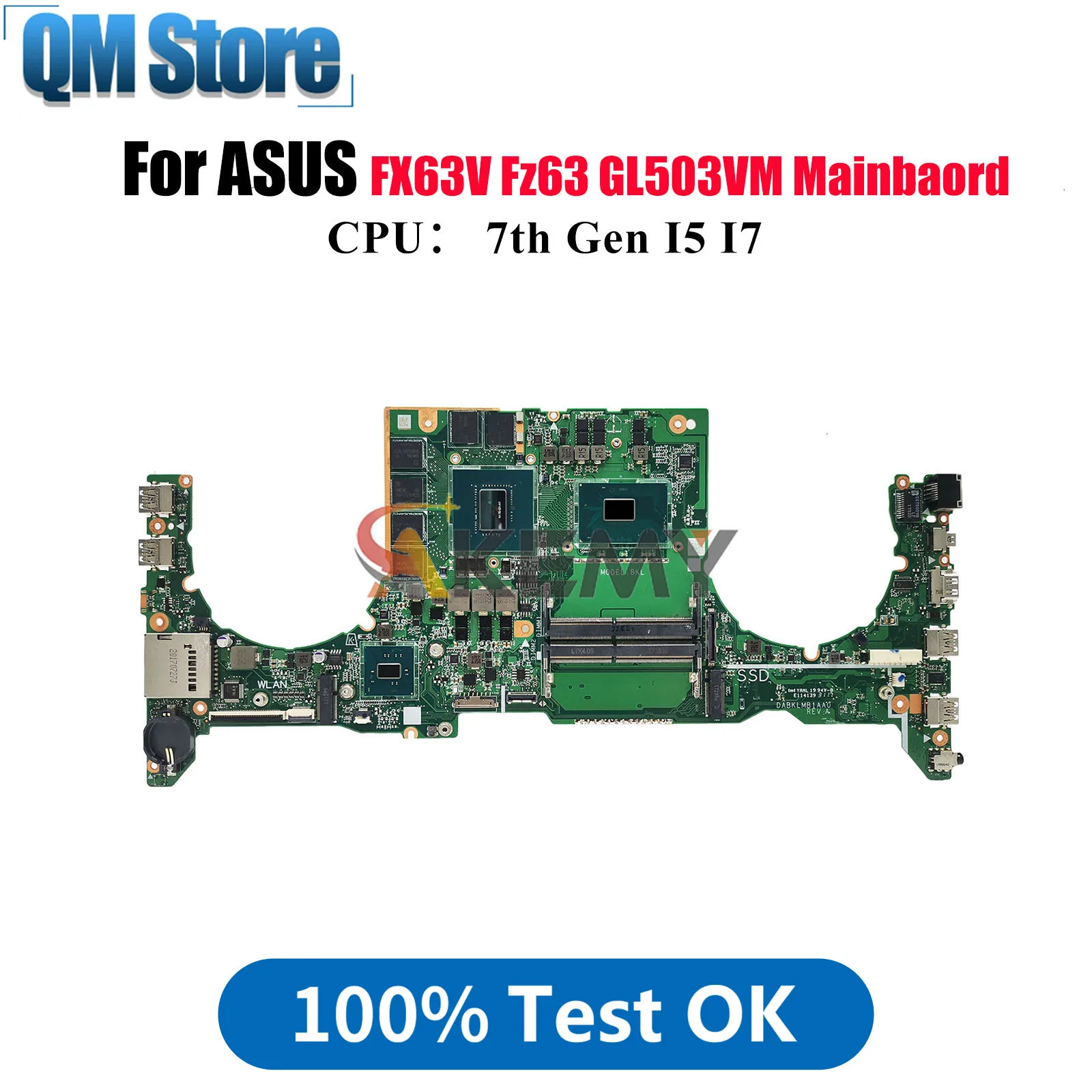 

GL503VM Laptop Motherboard For ASUS ROG Strix GL503VM Fz63v FX63V GL503V Notebook Mainboard W/ I5 I7 CPU 100% tests OK fast ship