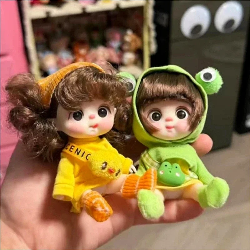 13cm Smile Mini Doll Toy Princess Dress Up Kawaii BJD Joints Dolls Educational Toys Doll Accessories Girl Birthday Gifts