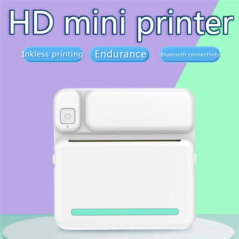 Portable Thermal Printer Mini Pocket Photo Printer Thermal Label Printer 57mm Wireless Bluetooth Printing Machine-A