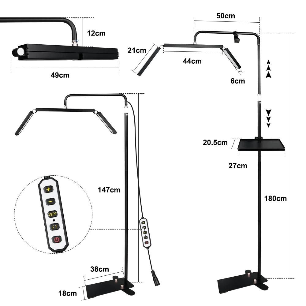 308LEDs Half Moon Lamp Foldable 36 INCH Half Lash Light for Eyelash Extensions Beauty Skincare Eyebrows with Phone Holder Remote