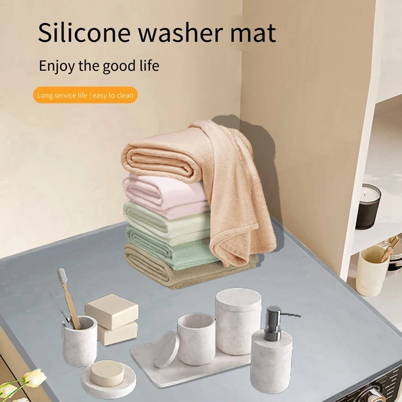 2PCS Washer Dryer Cover For The Top,Dust-Proof Dryer Top Protector Mat,Non-Slip&Anti-Scratch Washer Countertop Cover Mat