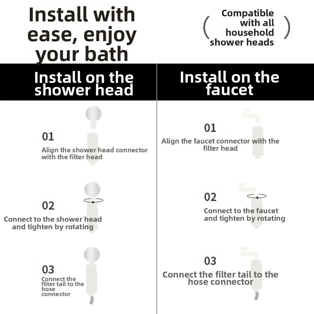 

Rose Shower Head Water Filter Dechlorination Mixed with Vitamin C Perfume Water Filter Filter Impurities Anti-scaling