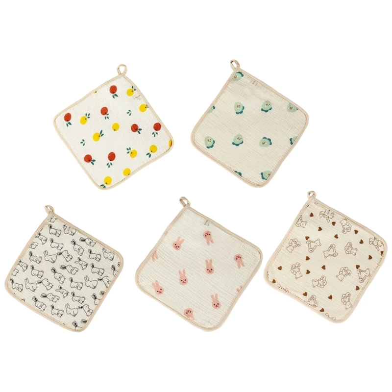 W3JF Multifunctional Baby Cotton Gauze Square Cloth Skin friendly & Absorbent Newborn Bibs for Feeding Bathing & Traveling