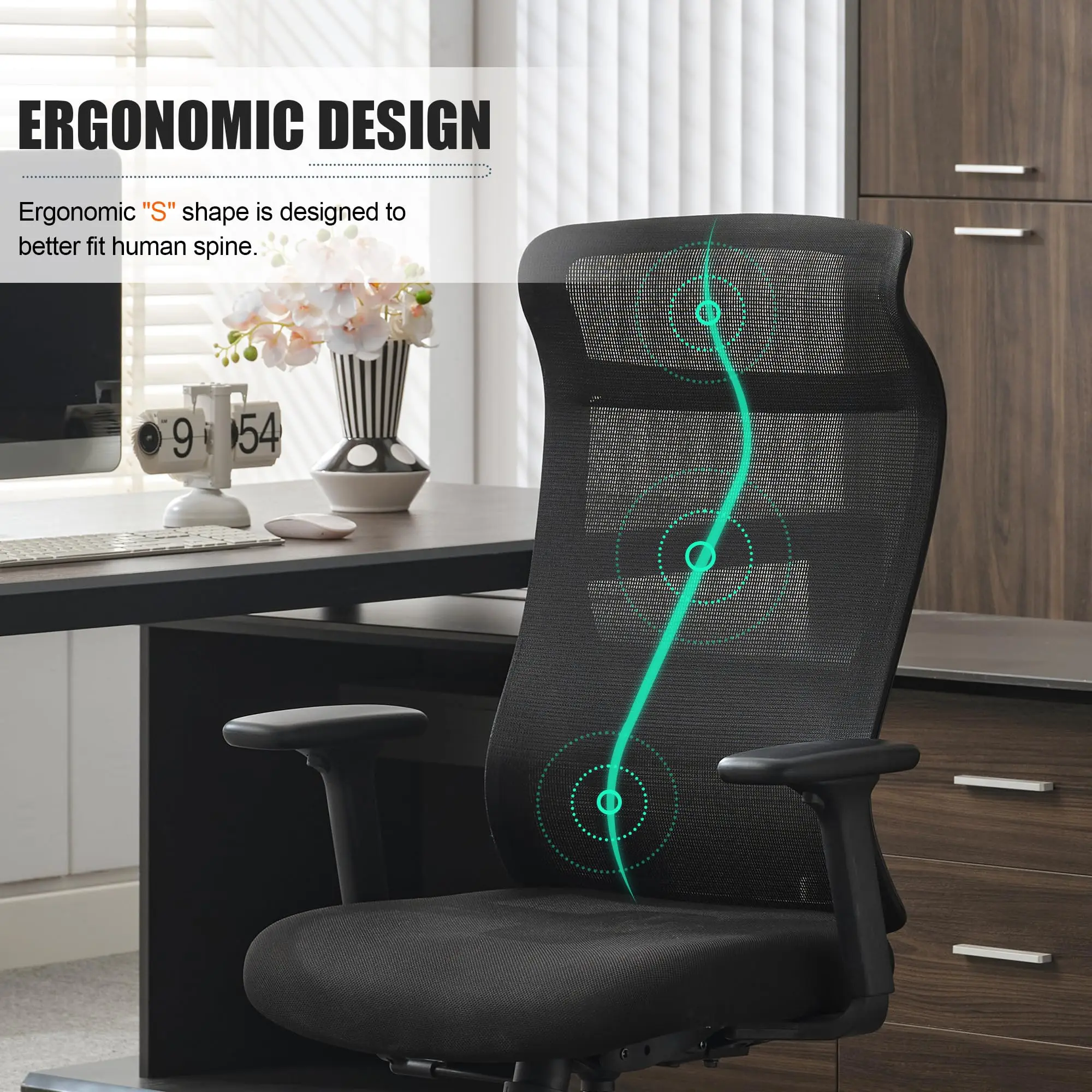 Free Shipping High Back Mesh Reclining Ergonomic Office Chair Swivel Computer Chair