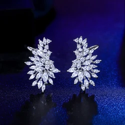 ThreeGraces New Trendy Shiny Zirconia Ear Cuff Climbing Design Stud Earrings Women Fashion Daily Party Piercing Jewelry E1972