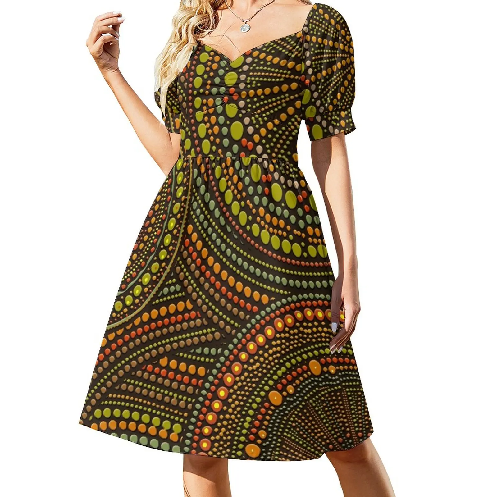 

Dot Art Circles Aboriginal Art #2 Dress evening dress ladies Dress woman elegant chic wedding evening dresses