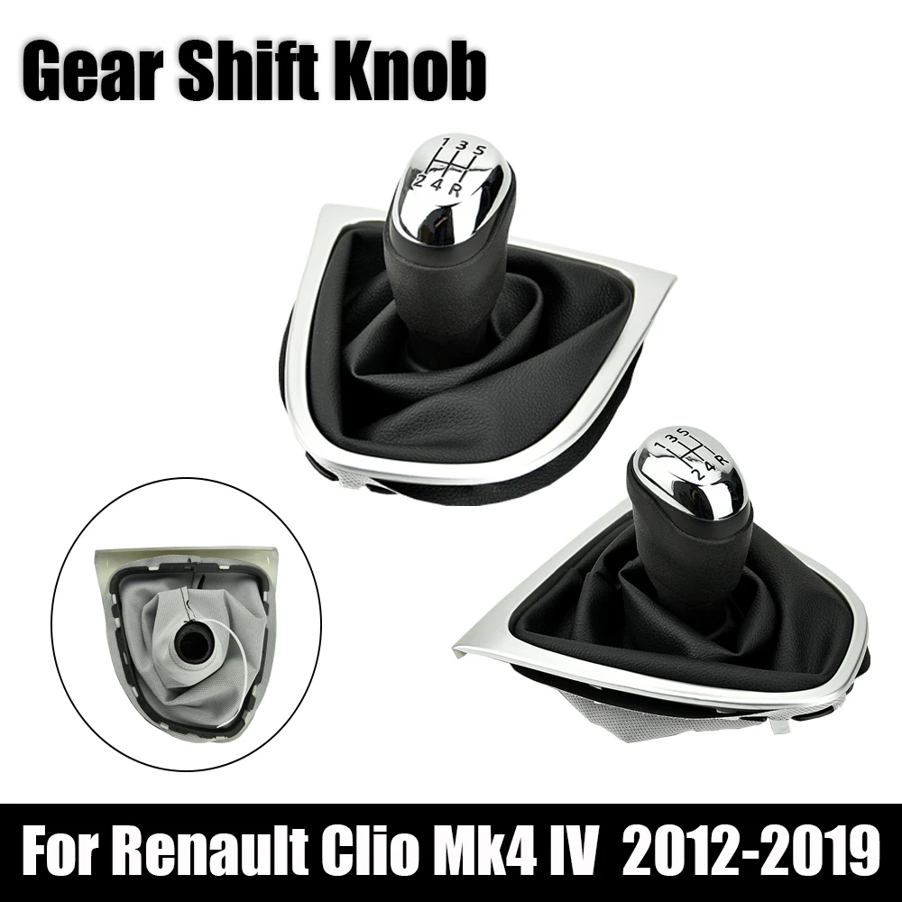 5/6 Speed For Renault Clio 4 Mk4 IV 2012 2013 2014 2015 2016 2017 2018 2019 Gear Shift Knob Gear Shift C5/llar Gaiter Boot Cover