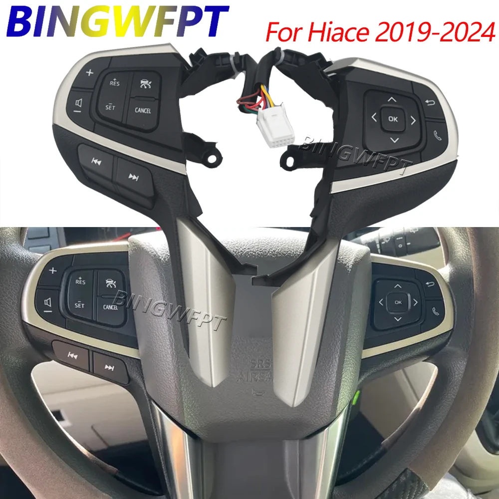 High Configuration of Multi-function Steering Wheel Switch For Toyota Hiace 2019-2024 Car Accessories