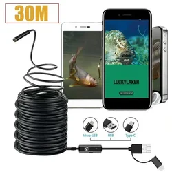 HD fish hunting surveillance camera Wire connection IP68 waterproof TypeC endoscope 8LED Fish finder for Fishing Enthusiasts