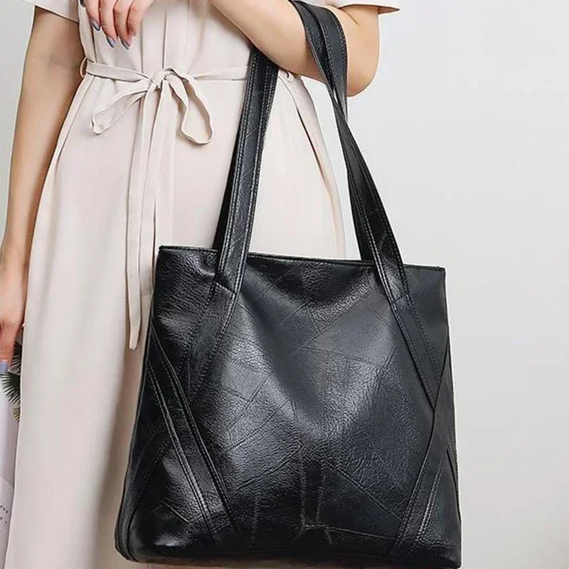 PU Zipper High Quality Women\'s Shoulder Bag 2024 Soft Faced Large Capacity Fashionable Commuting Women\'s Shoulder Bag