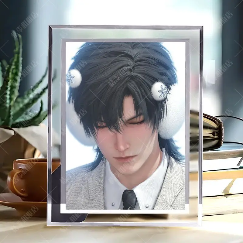 Marco de fotos de cristal Love and Deepspace Zayne, impresión HD, decoración de escritorio, Material de vidrio, periférico de animé, regalo para amigos