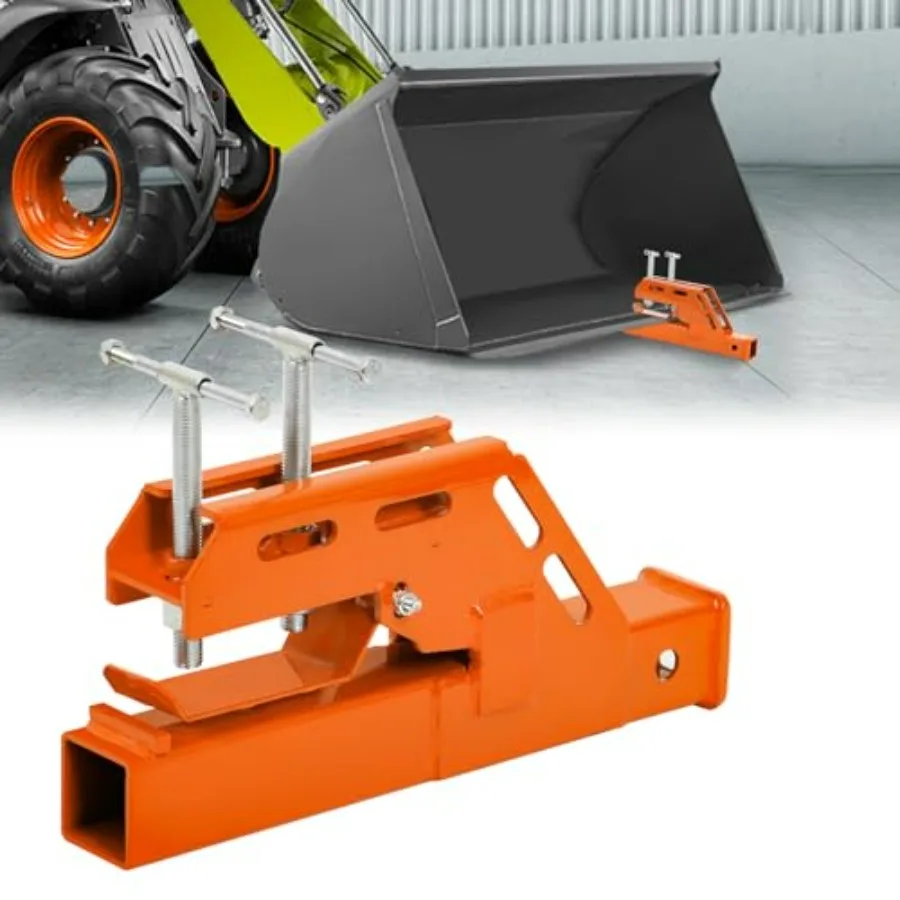 

Новый улучшенный оранжевый противоскользящий адаптер-крепление на фаркоп для ковша трактора Kubota, модель 2025 года