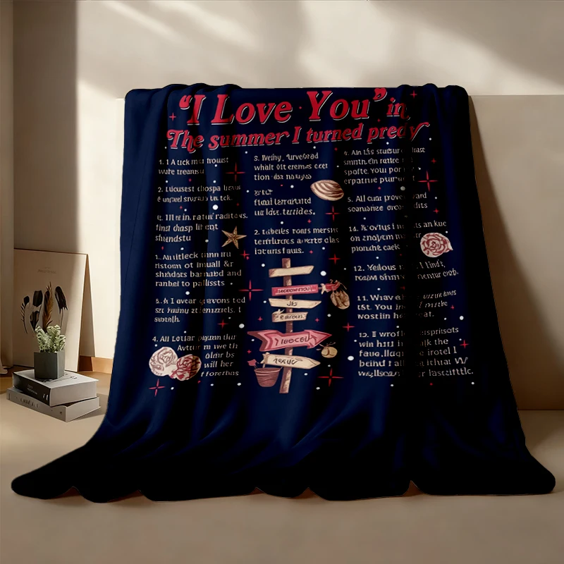 I Love You in TSITP Comfy Blanket, Cousins Beach Flannel Blanket, Team Conrad Belly Jeremiah Flannel Throw