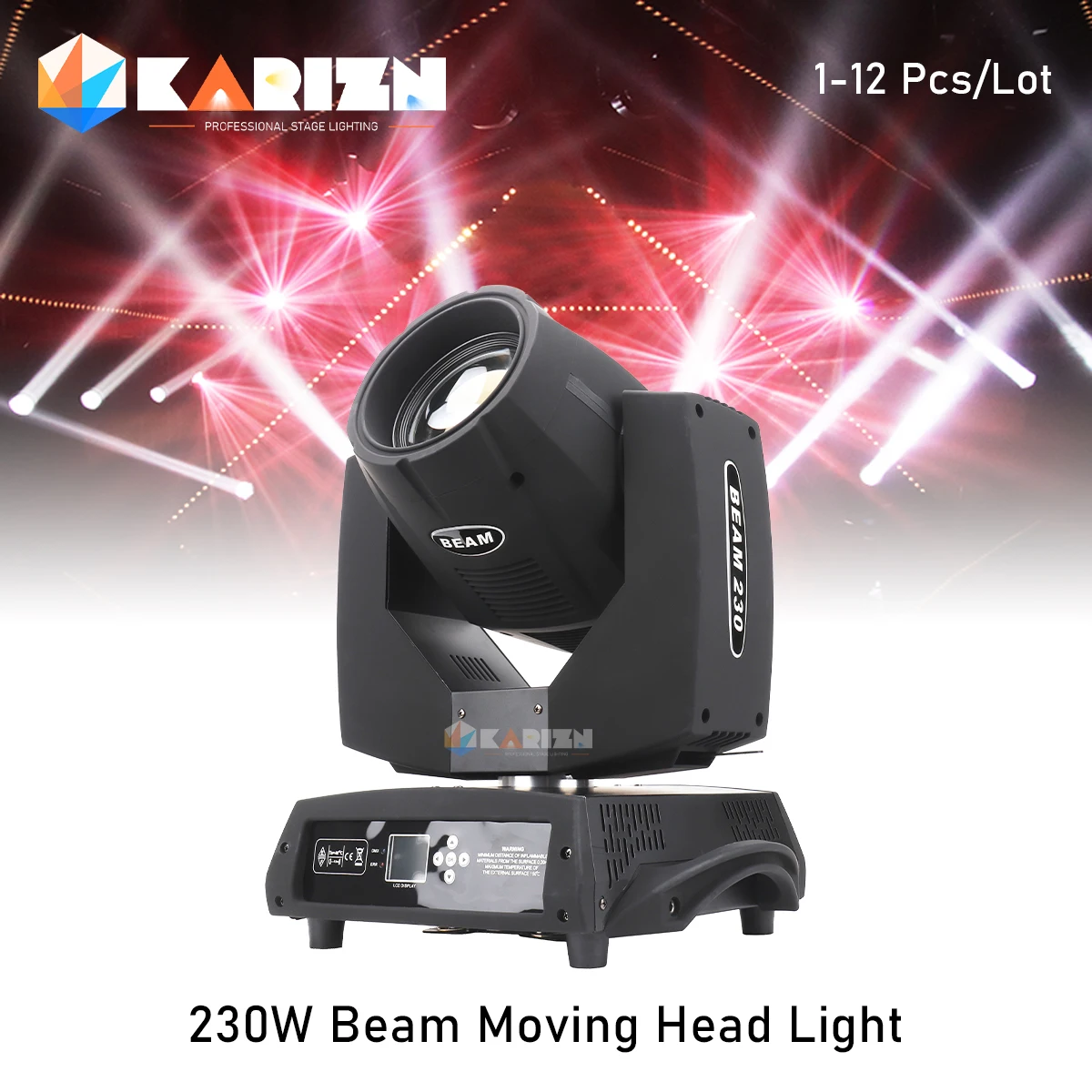 

No Tax 1-12Pcs Professional DJ Light 230W Beam Moving Head Light High Definition Lens Big Beam Stage Light DMX Fixture