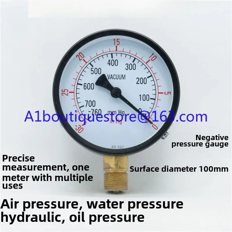 

Instrument Factory Vacuum pressure gauge -760mmHg -30inHg YZ-100 negative pressure gauge