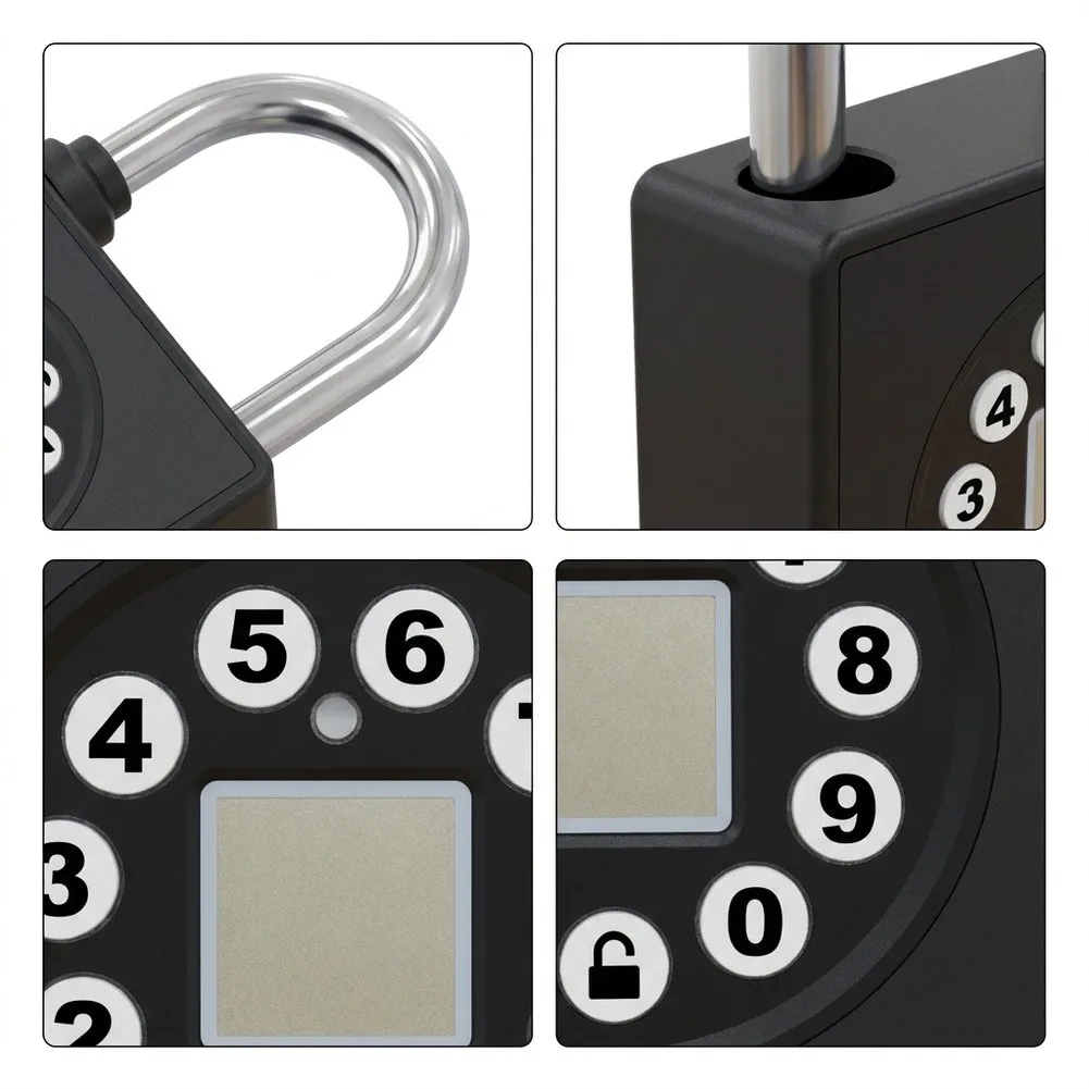 Fingerprint Padlock with App Monitoring Function USB-C Rechargeable Battery Aluminum Alloy Body Water Resistant Build