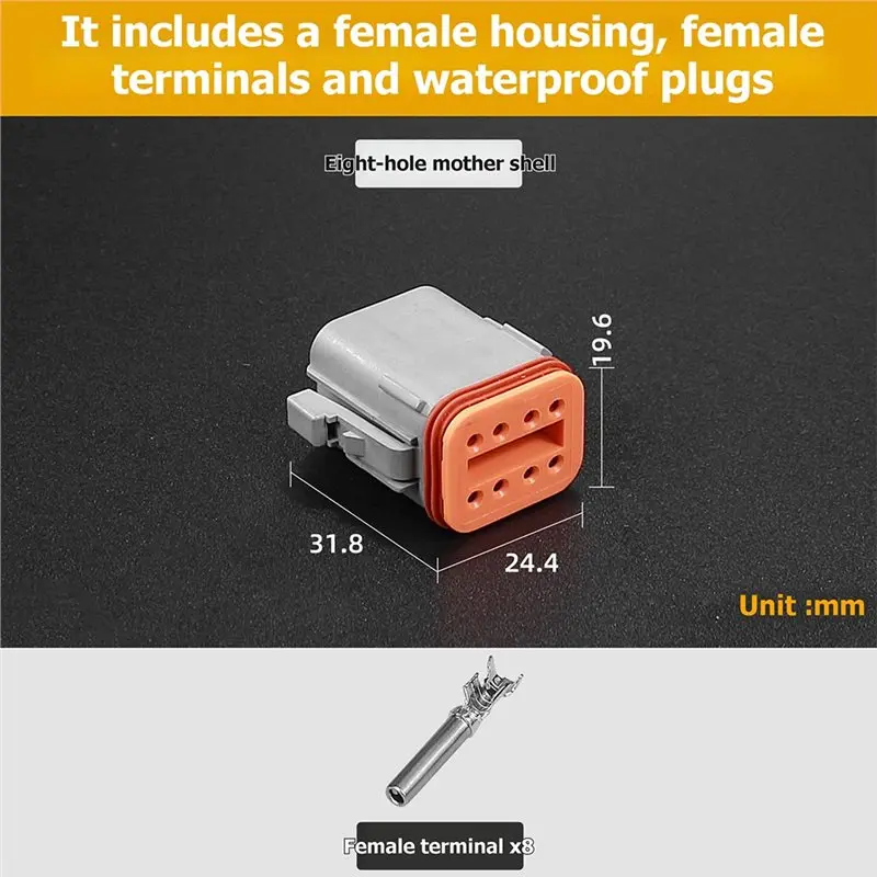 ABVG-DT Series Waterproof Fixed Flange Connector 12 Pin Male-Female Plug Socket For Truck Bus Automotive Wires 22-16AWG