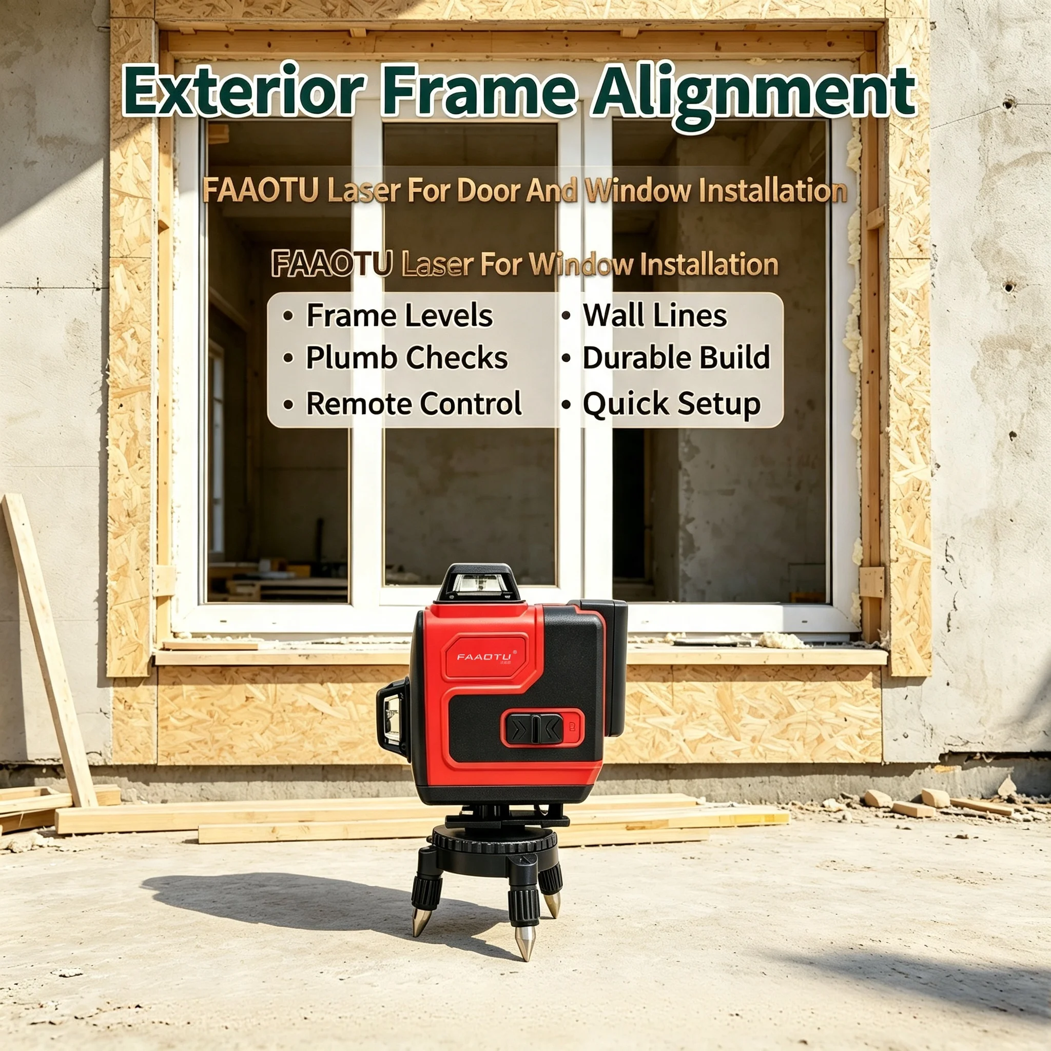 FAAOTU 3D Laser Level Same Shell Contour & Control Operation Logic As MWQ Self-leveling Laser Tool