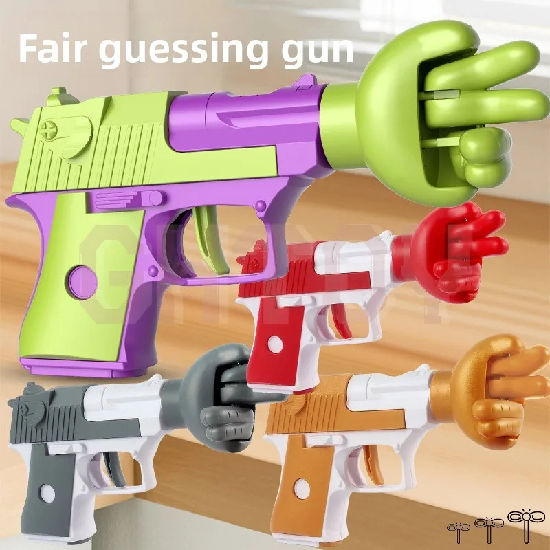 

Rock Paper Scissors Guns Game Multiplayer Interactive Battle Toy Finger Guessing Decompression Funny Pistol Gift for Kids Adult