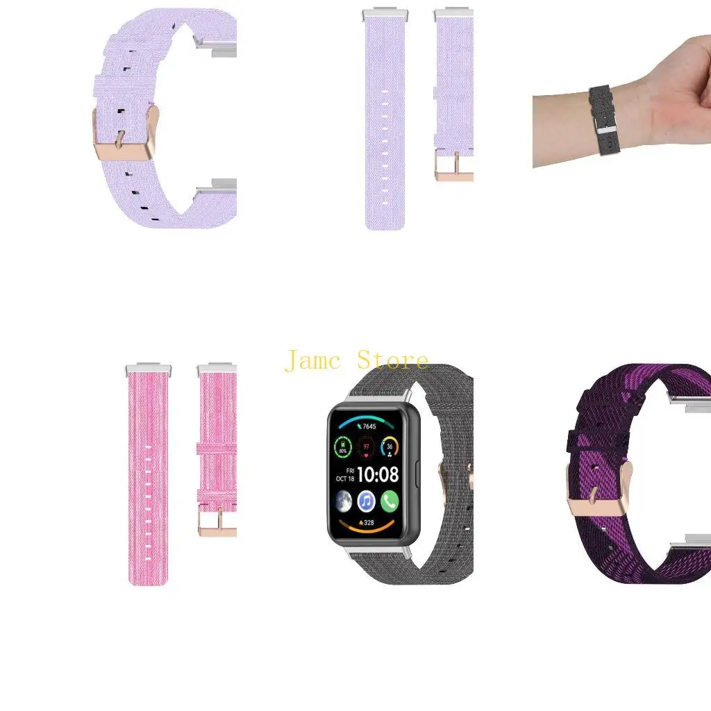 

LX0B For HuaweiWatch Fit 2 Adjustable Woven Nylon Band Strap Wristband BraceletUnisex