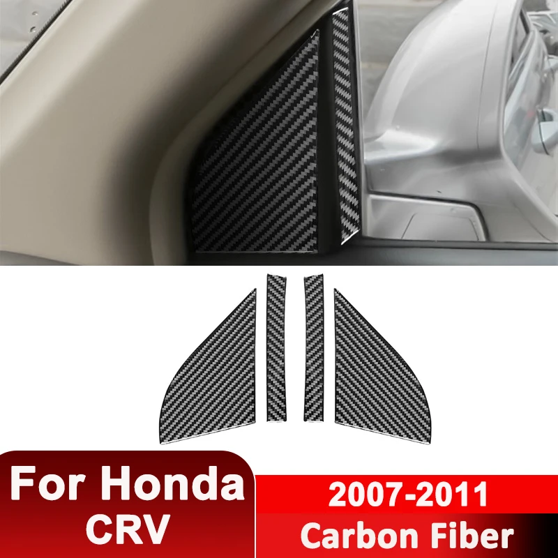 

For Honda CRV 2007-2011 Carbon Fiber Car Door Inner A-Pillar Angle Panel Trim Cover Decorative Sticker Auto Interior Accessories